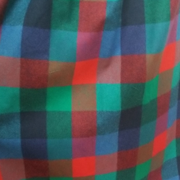 Vintage Pendleton plaid check bright wool skirt - Picture 2 of 6